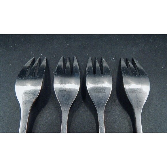 Towle CONTOUR Table Dinner Fork Satin Bevel Outline Stainless Flatware 4 PC - Picture 6 of 9